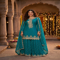 Premium Tora Silk Embroidered Salwar Suit Set with Dupatta